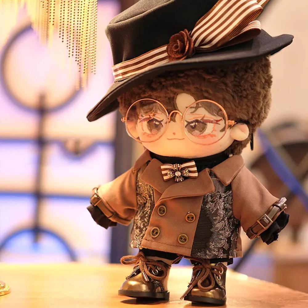niannyyhouse 20cm Plush Doll Clothes Vintage Hat Coat Pants Shirt Vest Shoes 8in Doll Dress Up