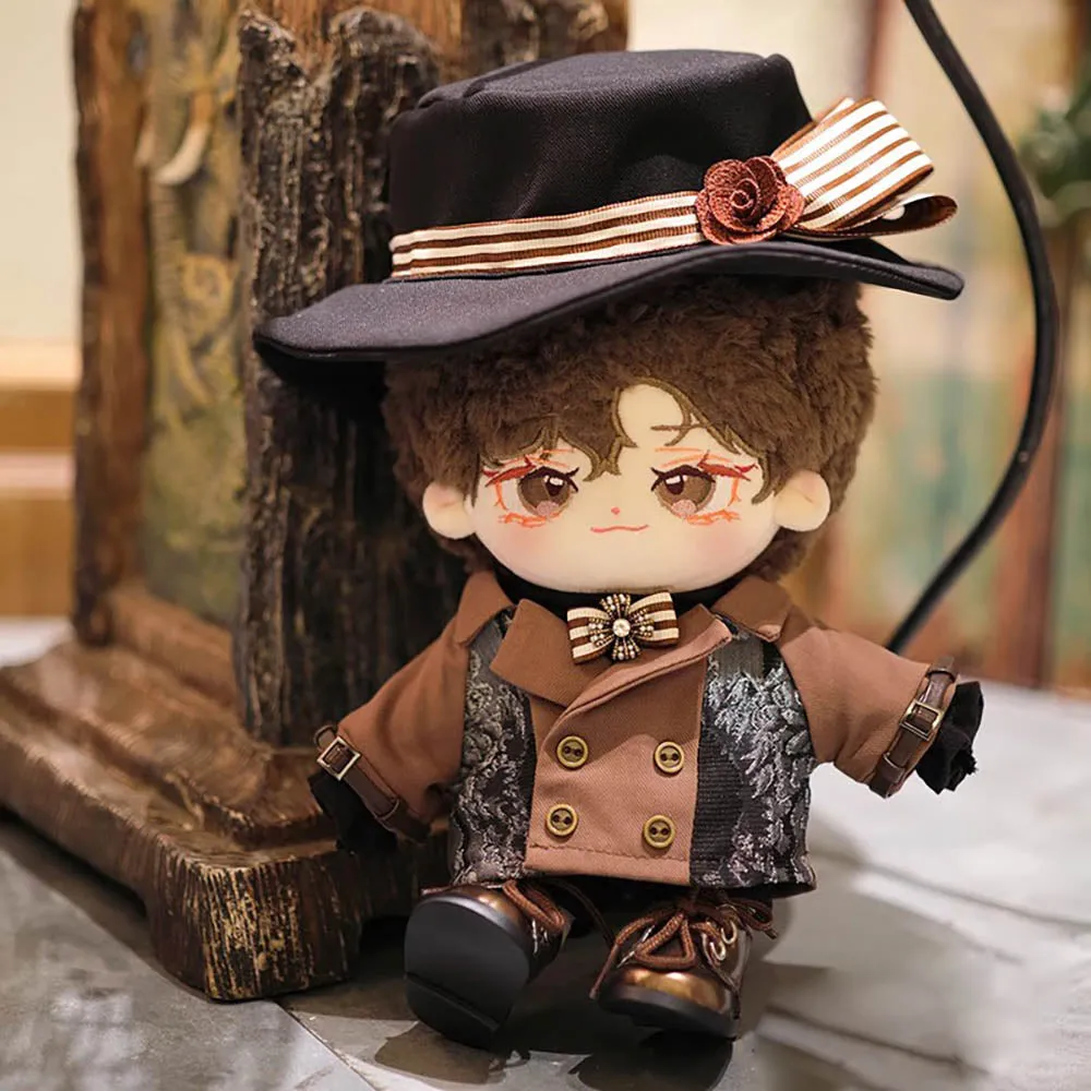 niannyyhouse 20cm Plush Doll Clothes Vintage Hat Coat Pants Shirt Vest Shoes 8in Doll Dress Up