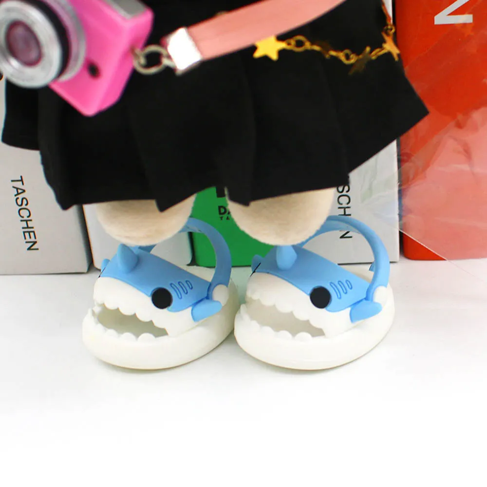 niannyyhouse 20cm Plush Doll Shark Shoes Sandals Slippers 8in Soft Stuffed Plush Toy Accessories Dress Up