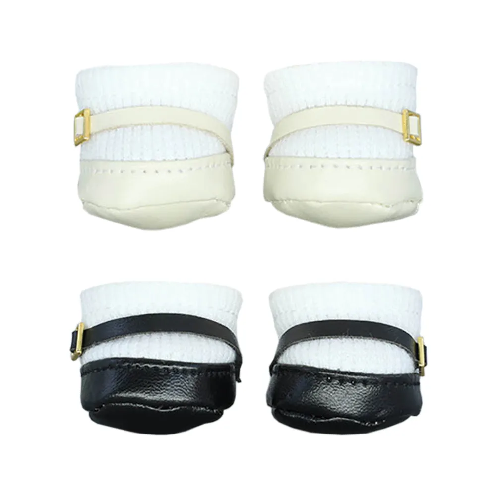 niannyyhouse 20cm Plush Doll Small Square Shoes Leather Shoes 8in Doll Accessories Dress Up