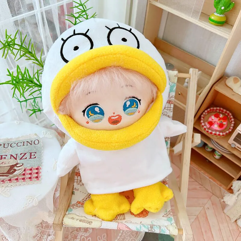 niannyyhouse 20cm Plushie Doll Accessories Duck Pajamas Shoes 8in Kpop Stuffed Doll Clothing