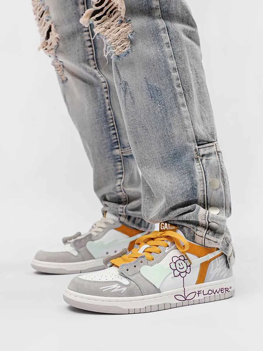 Niceprimes Sunflower Couple Sports Skate Shoes