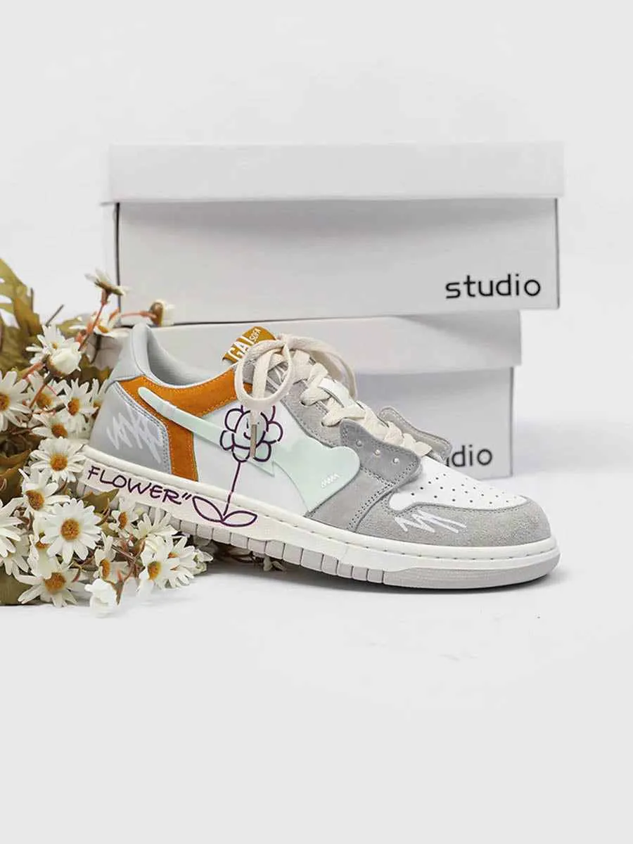 Niceprimes Sunflower Couple Sports Skate Shoes