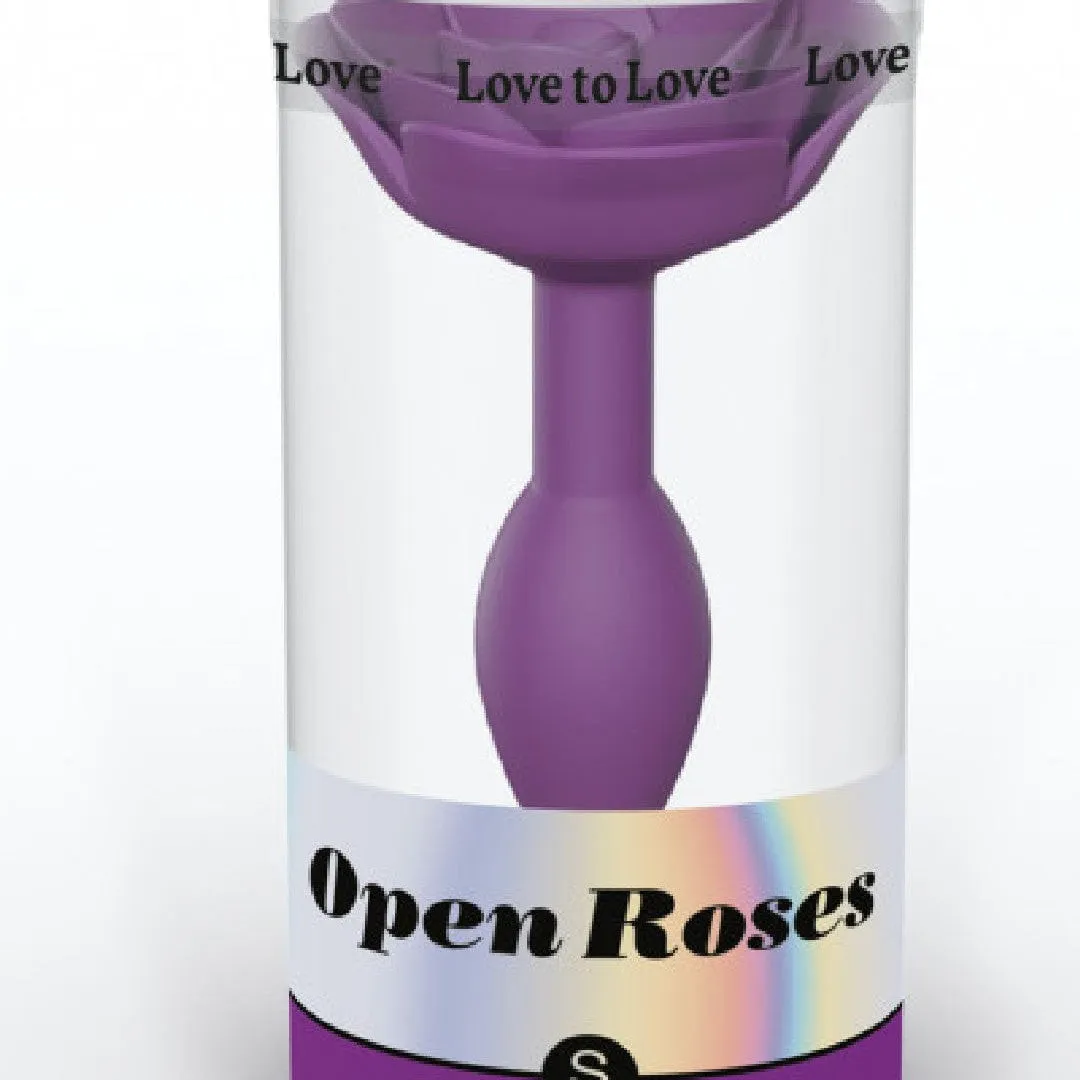 Open Roses Small Silicone Anal Plug - Purple