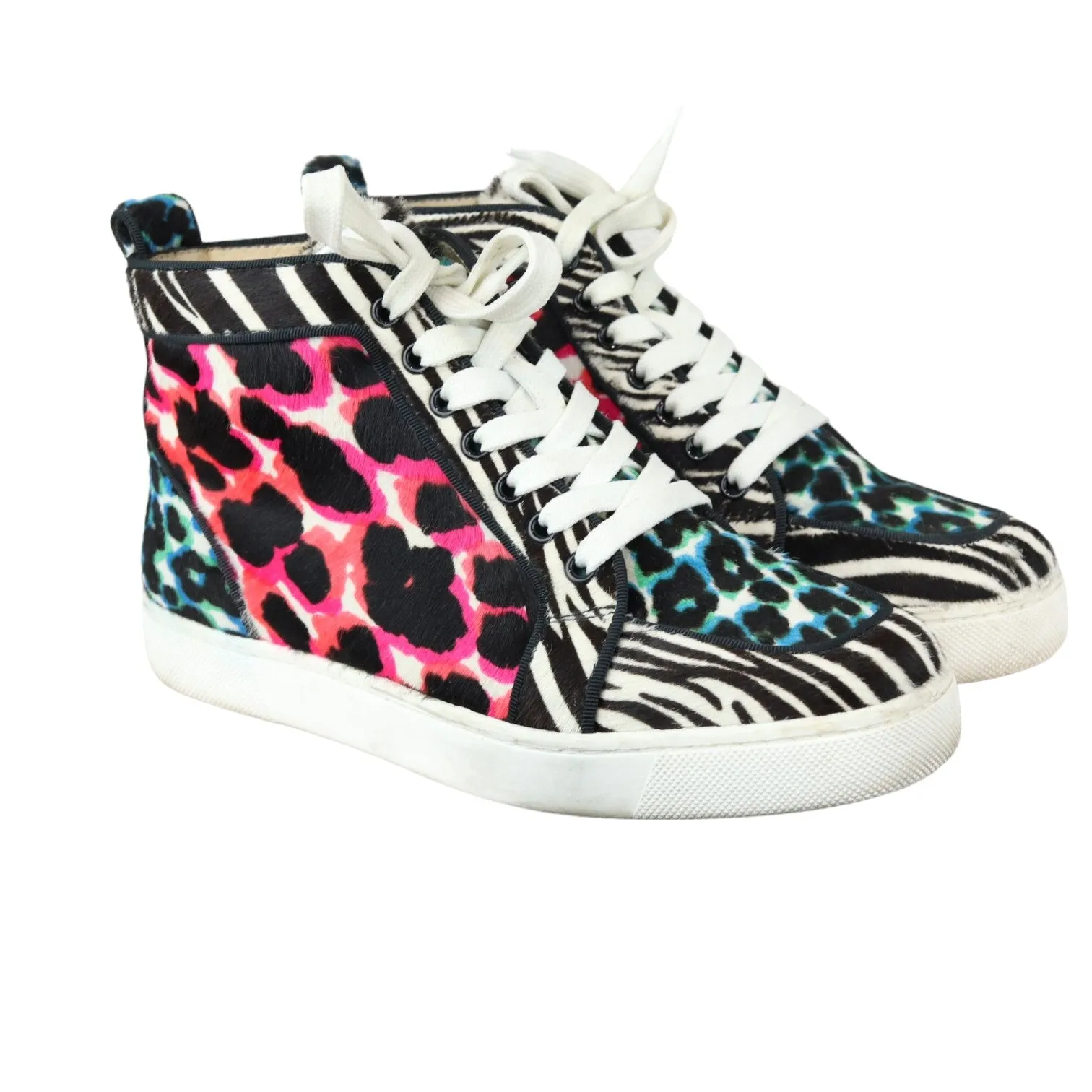Orlato Flat Sneakers Pony Hair Riga Leopard Multicolor Size 37.5