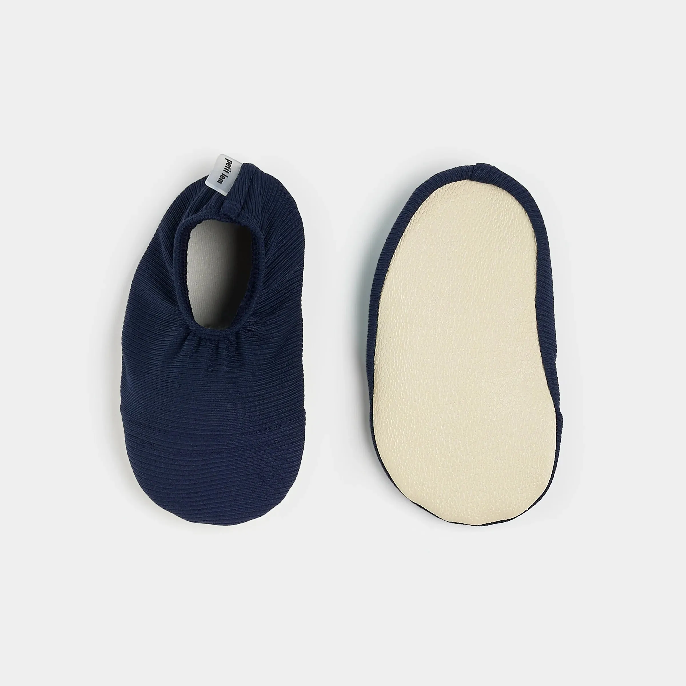 Petite Lem Boys Dress Blues Ribbed Swim Slippers