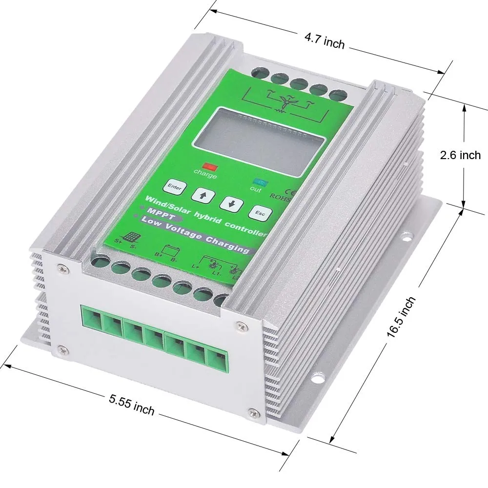 Pikasola - 1400W 12/24v Wind Turbine - Charge Controller
