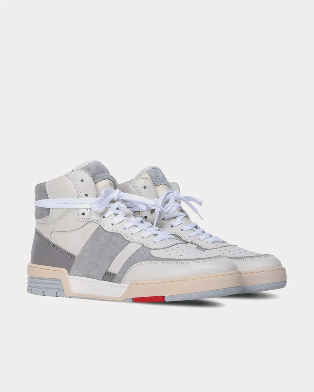 Pillar Destroyer II 'Devastator' Leather & Suede Platinum Grey High Top Sneakers