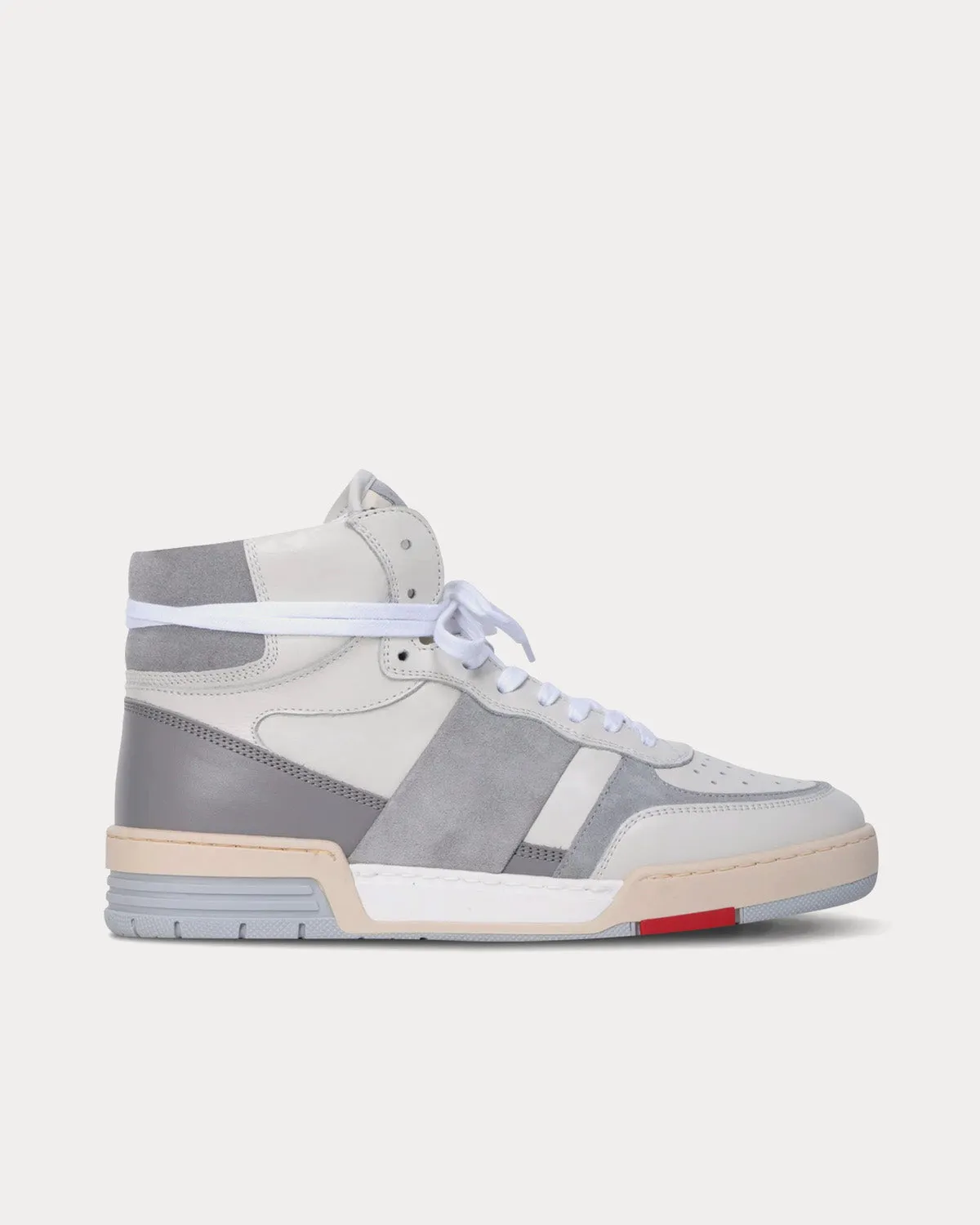 Pillar Destroyer II 'Devastator' Leather & Suede Platinum Grey High Top Sneakers
