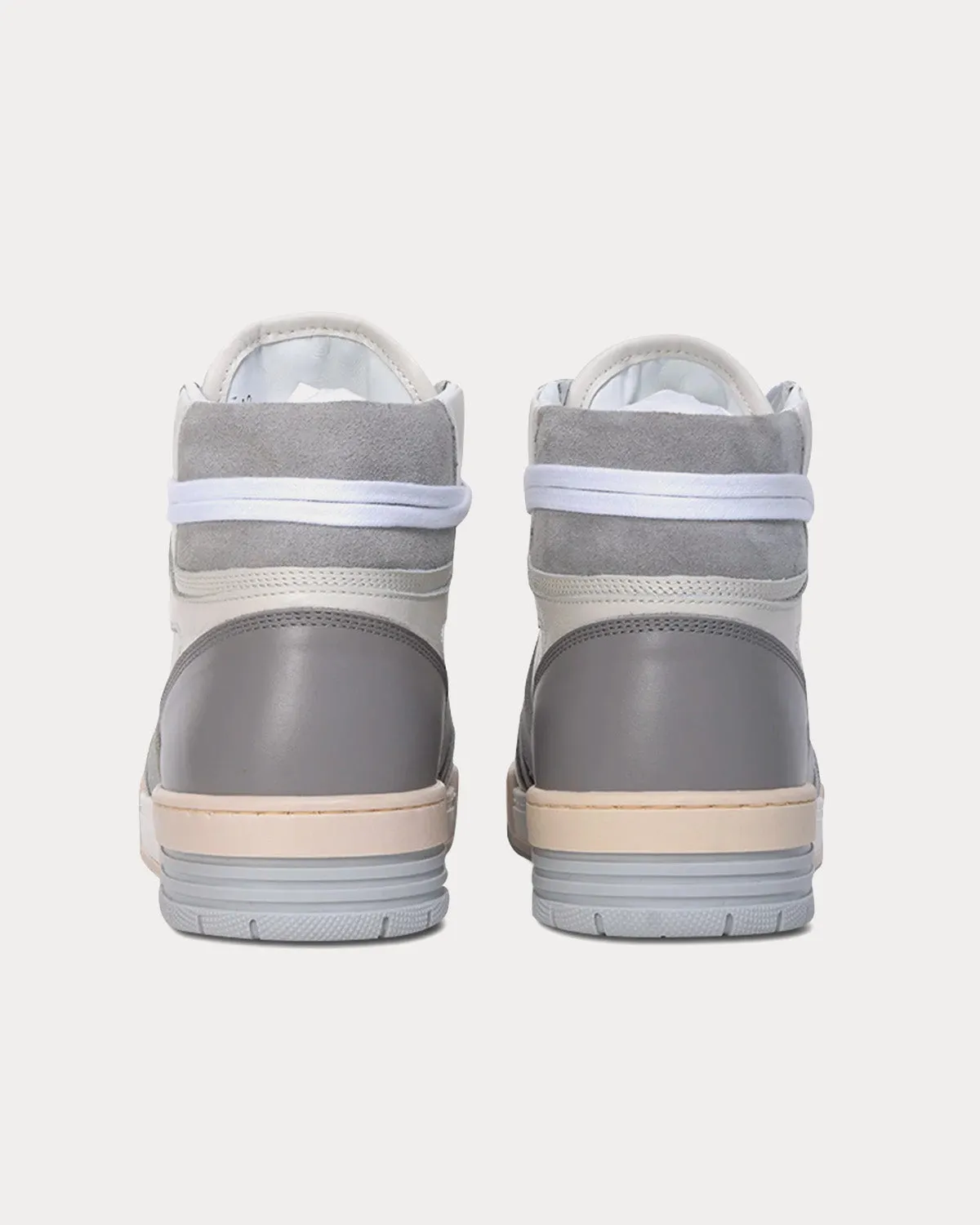 Pillar Destroyer II 'Devastator' Leather & Suede Platinum Grey High Top Sneakers