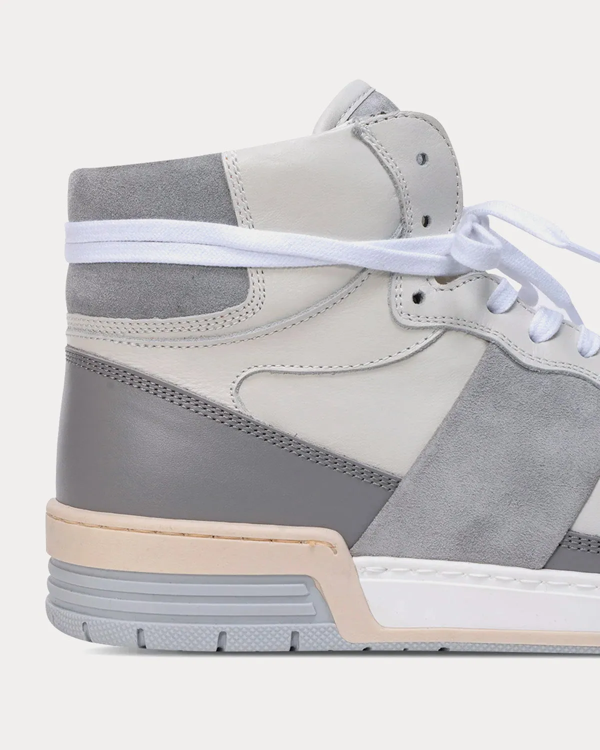 Pillar Destroyer II 'Devastator' Leather & Suede Platinum Grey High Top Sneakers