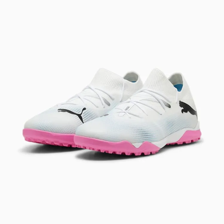 PUMA Future 7 Match TT Adult Turf Soccer Shoes 107720 01 WHITE/BLACK/PINK