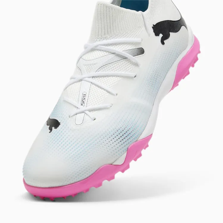 PUMA Future 7 Match TT Adult Turf Soccer Shoes 107720 01 WHITE/BLACK/PINK