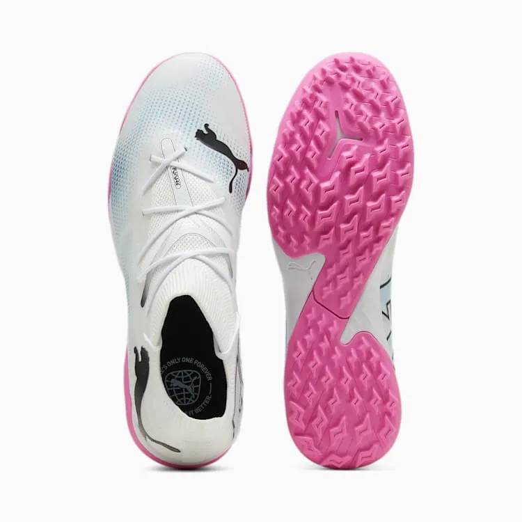 PUMA Future 7 Match TT Adult Turf Soccer Shoes 107720 01 WHITE/BLACK/PINK