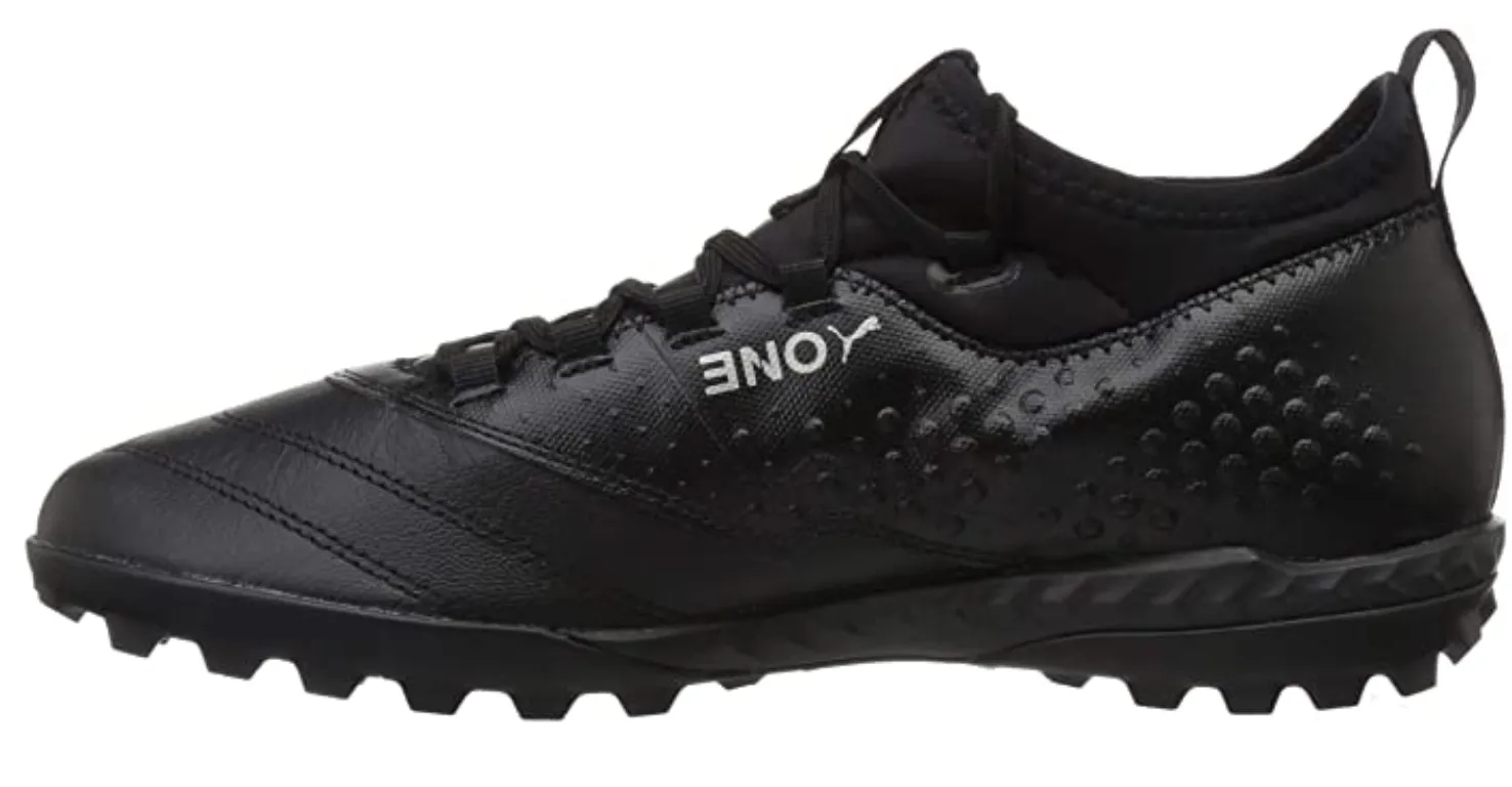 Puma One 3 Leather TT Turf Soccer Shoes- Triple Black
