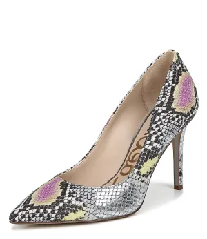 Sam Edelman Hazel Dress Pump Lilac Yellow Snake Leather High Heel Pointed Toe