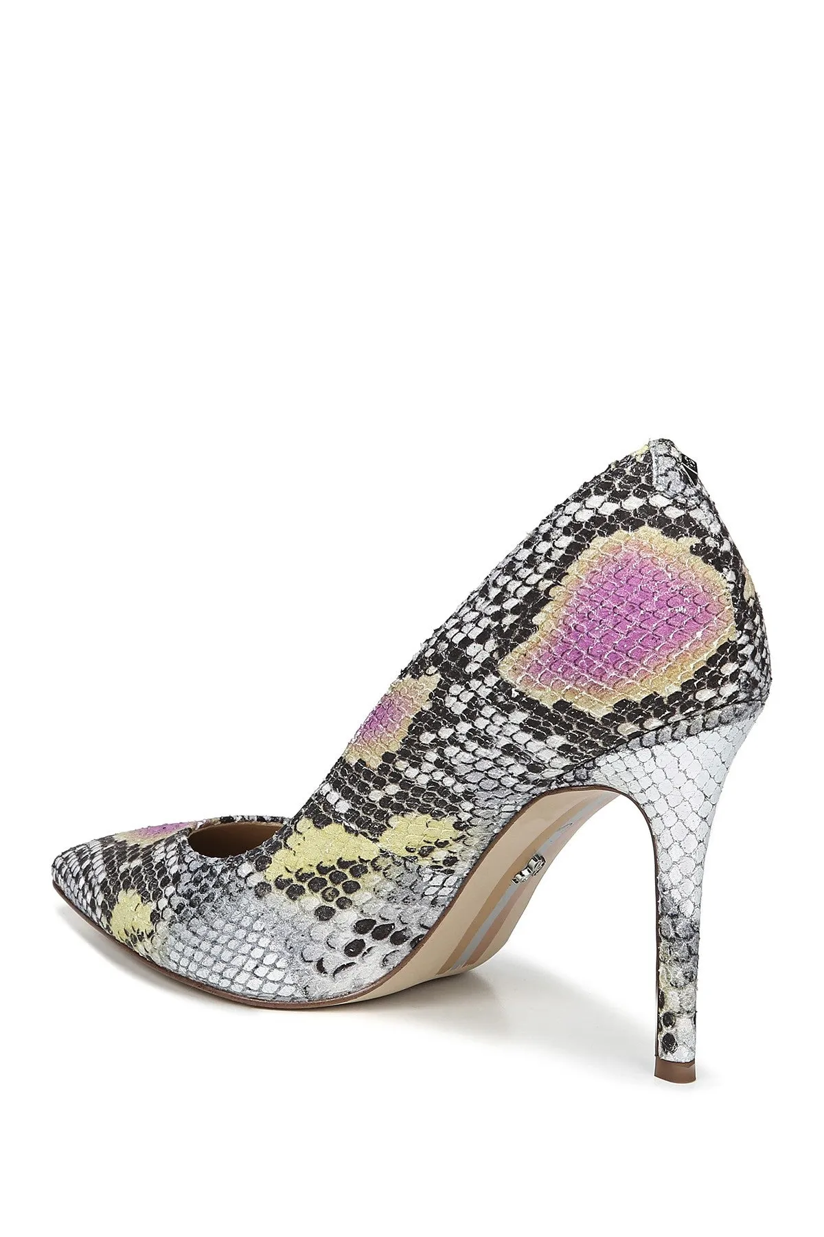 Sam Edelman Hazel Dress Pump Lilac Yellow Snake Leather High Heel Pointed Toe
