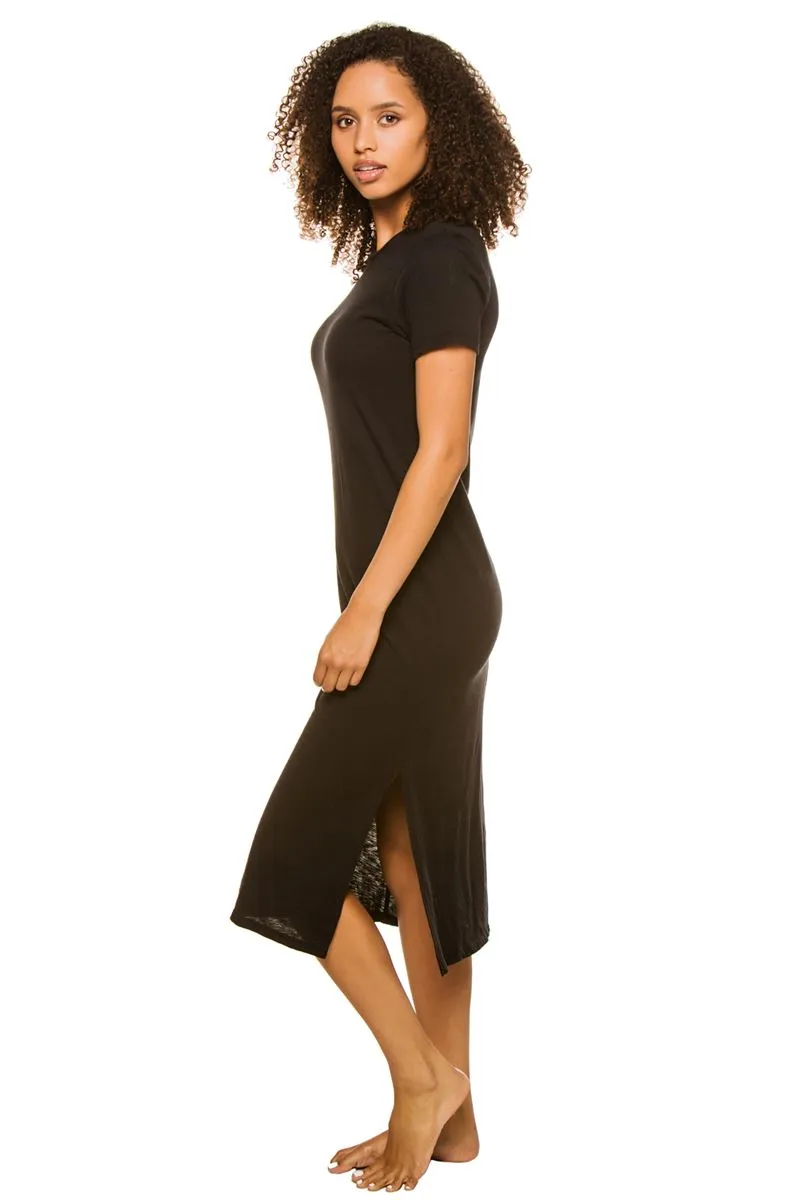 Short Sleeve Midi Dress