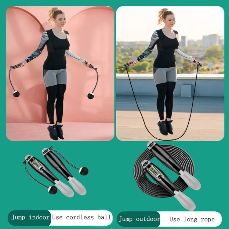 Sport Electronic Counting Wire Skipping Rope, Style: Cordless (Gray)