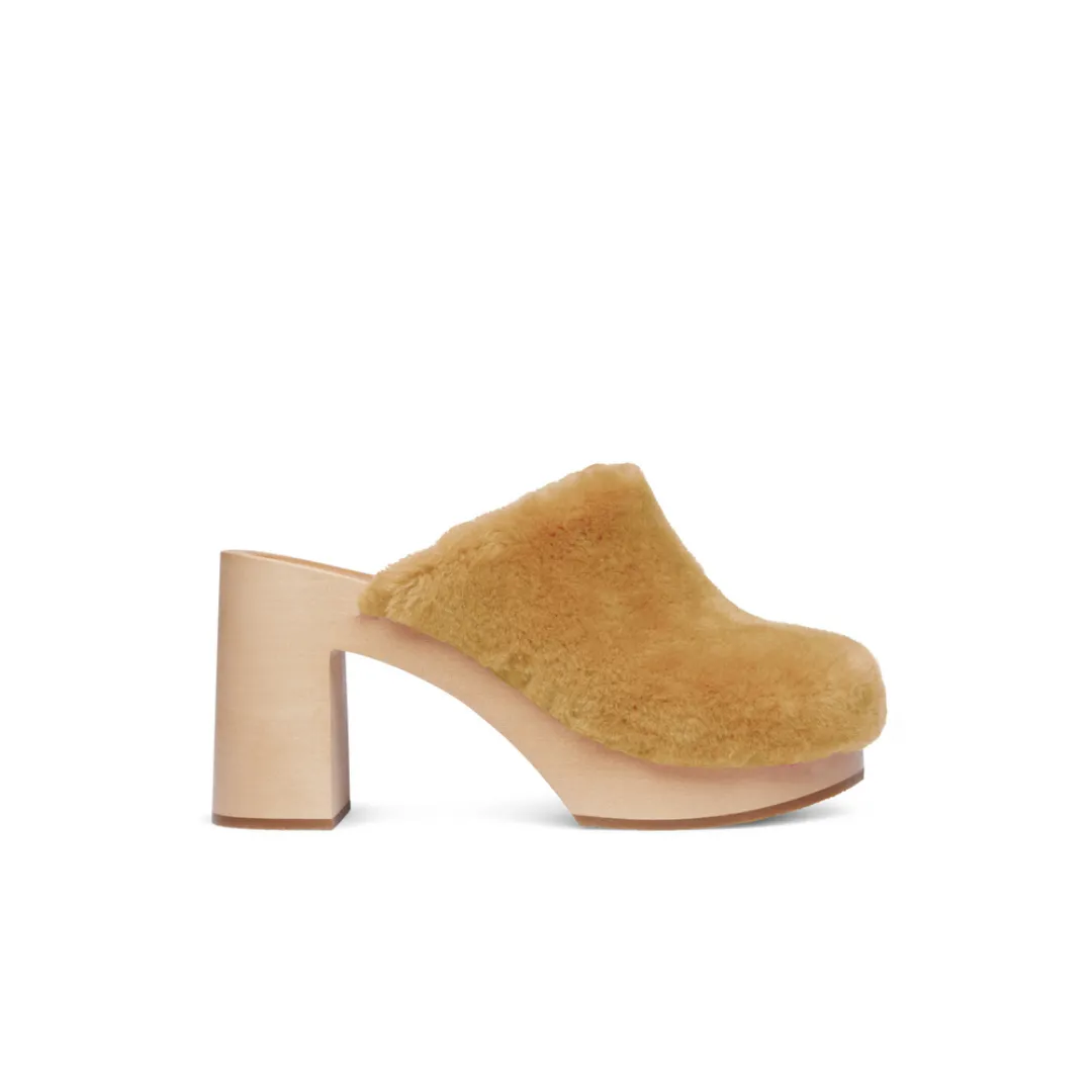 SWEDISH HASBEENS Fluff High Heel Clog, Nature