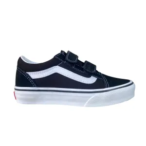 Vans scarpa sneakers da bambino con velcro Old Skool V VN000VHE6BT nero-bianco