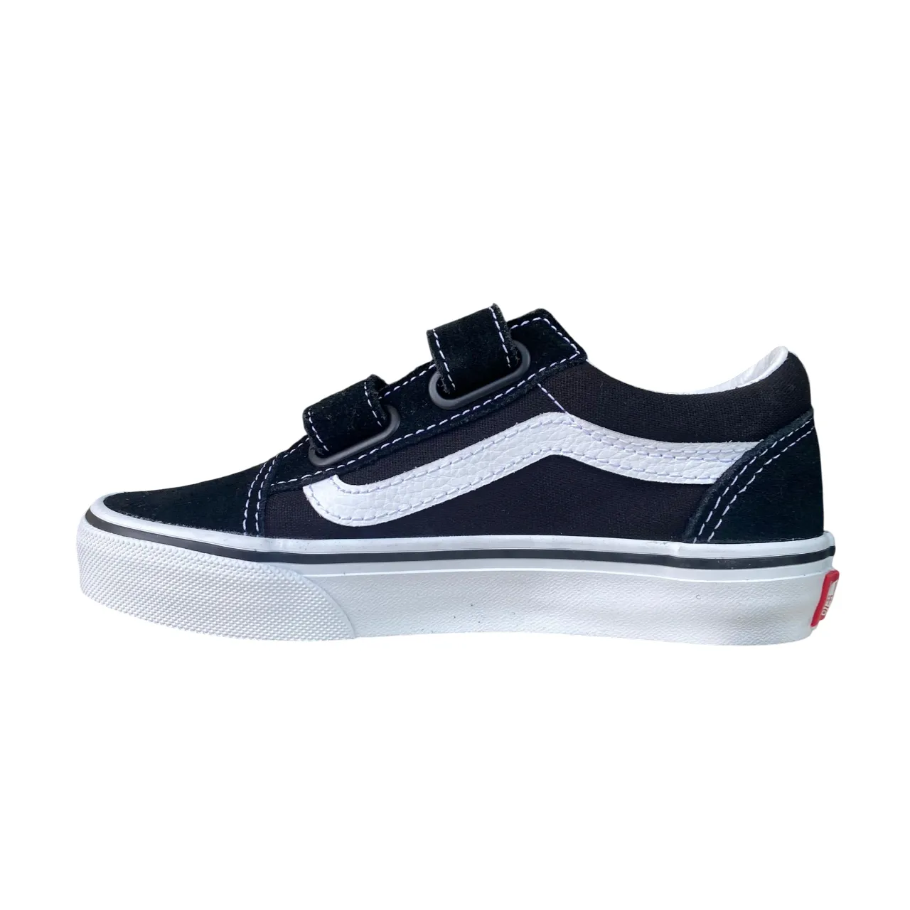 Vans scarpa sneakers da bambino con velcro Old Skool V VN000VHE6BT nero-bianco