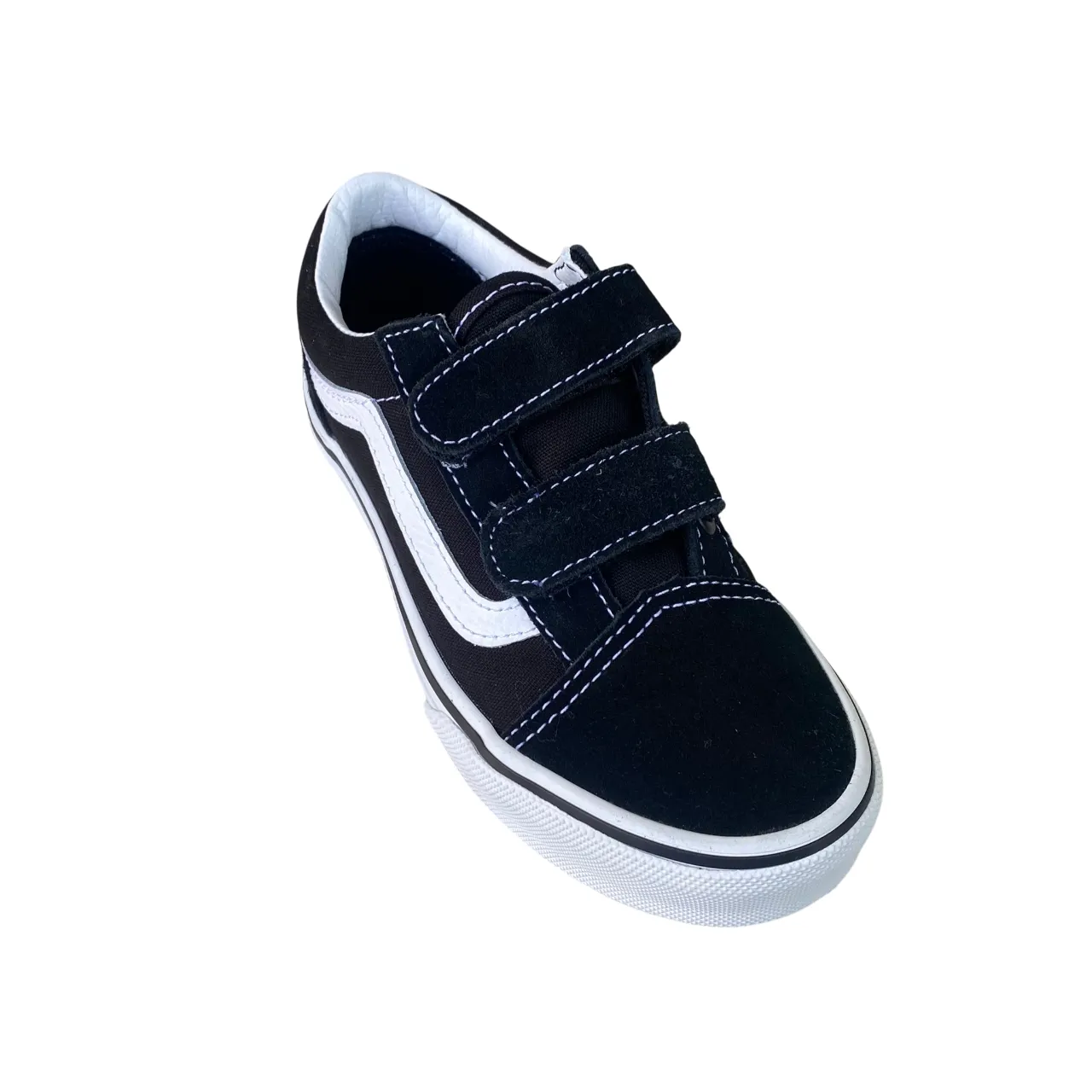 Vans scarpa sneakers da bambino con velcro Old Skool V VN000VHE6BT nero-bianco