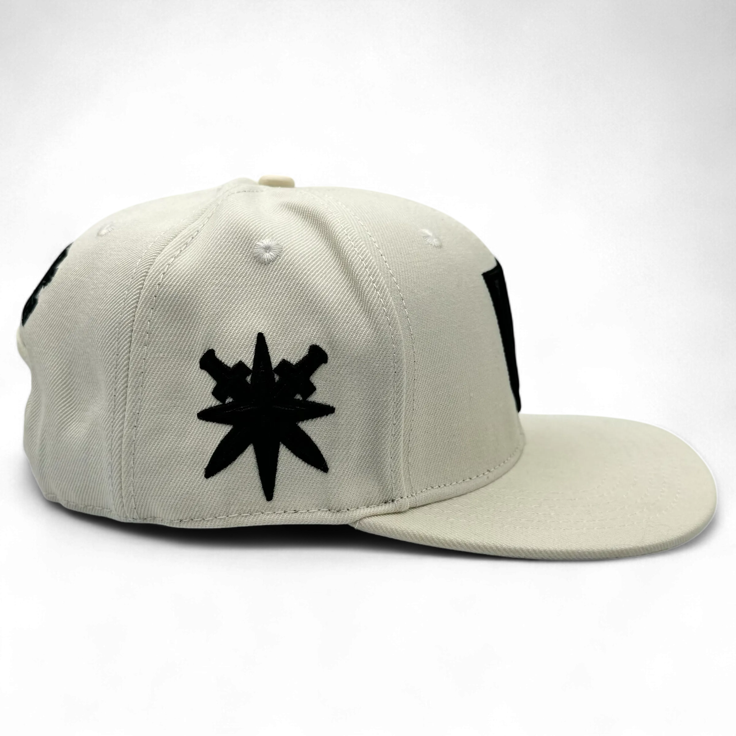 Vegas Golden Knights Blacked Out Logo Snapback Hat - Ivory