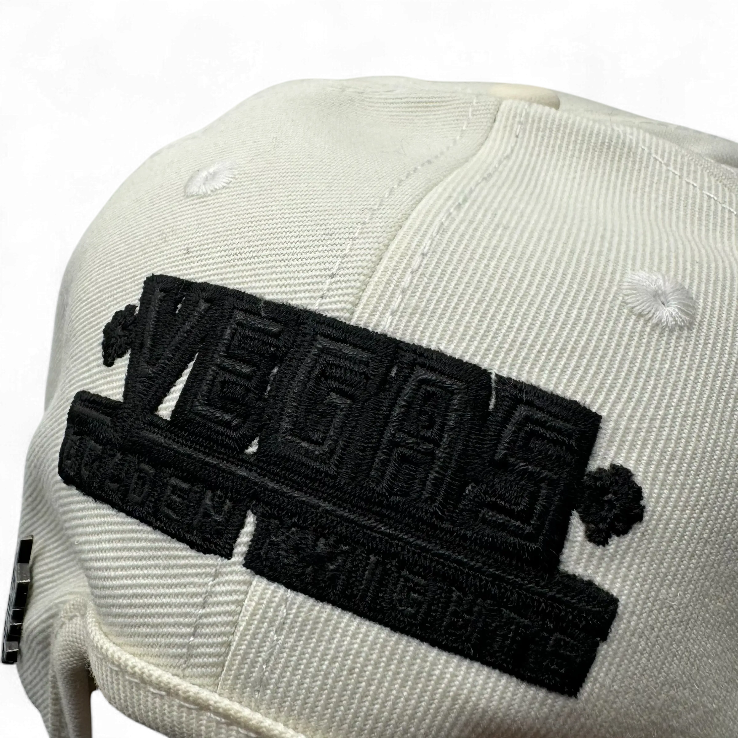 Vegas Golden Knights Blacked Out Logo Snapback Hat - Ivory