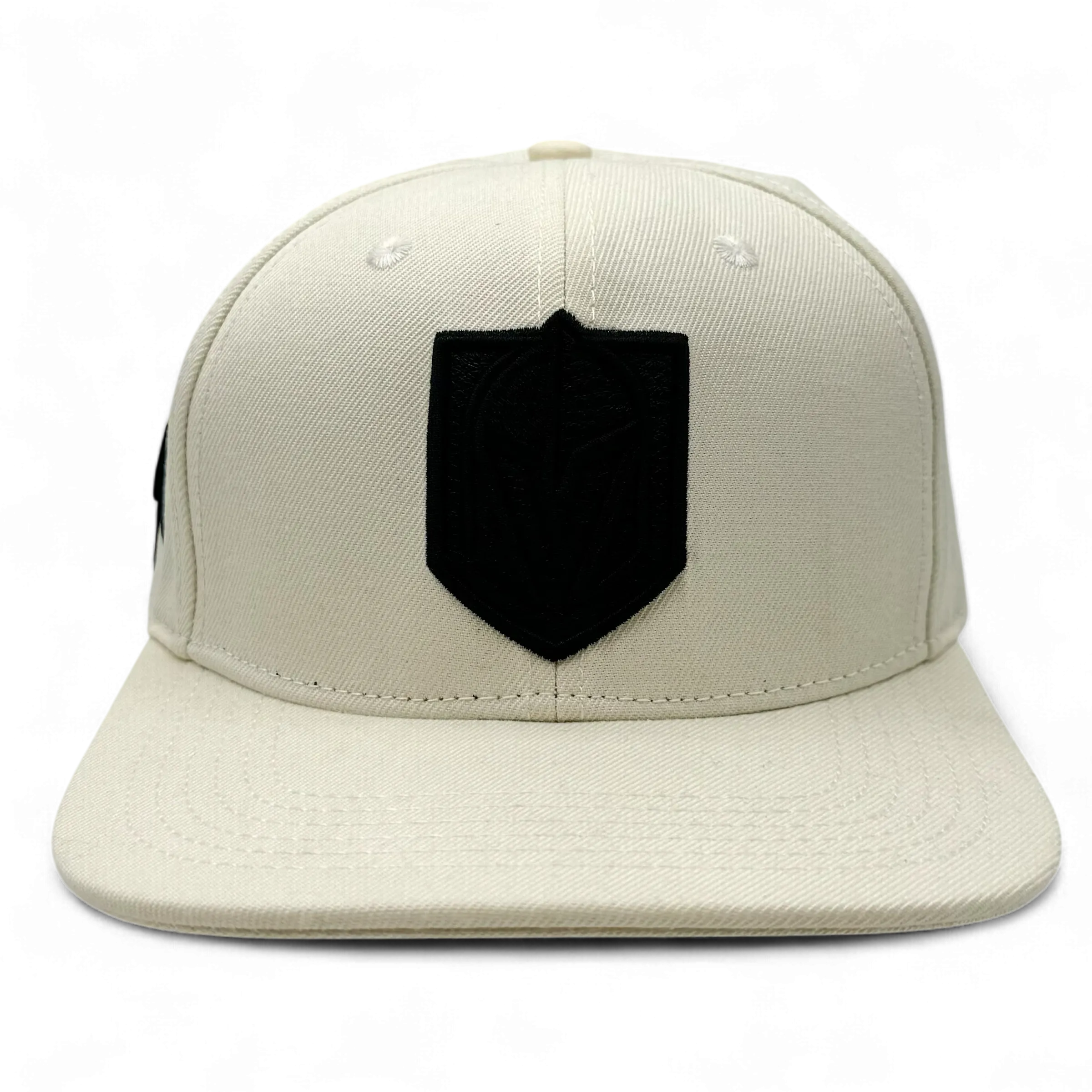 Vegas Golden Knights Blacked Out Logo Snapback Hat - Ivory