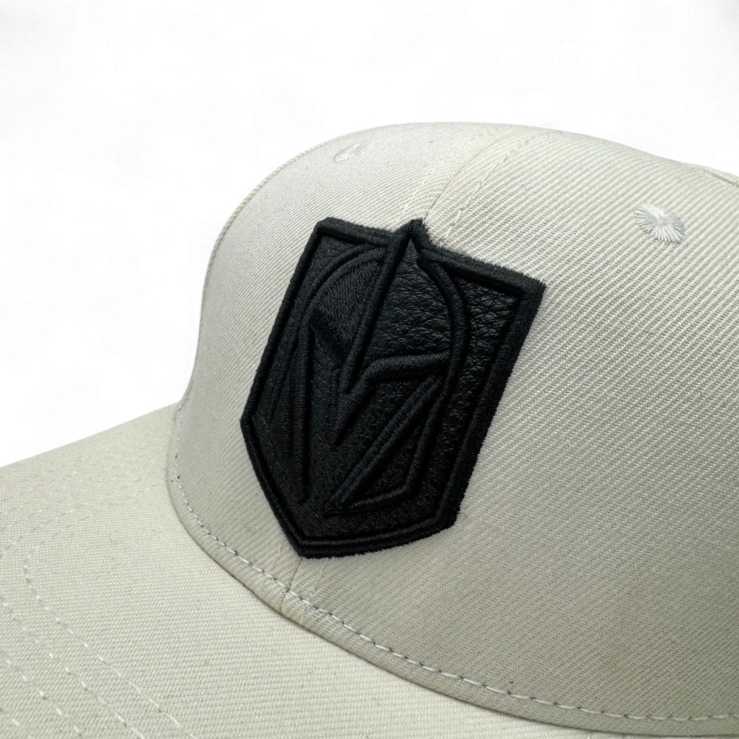 Vegas Golden Knights Blacked Out Logo Snapback Hat - Ivory