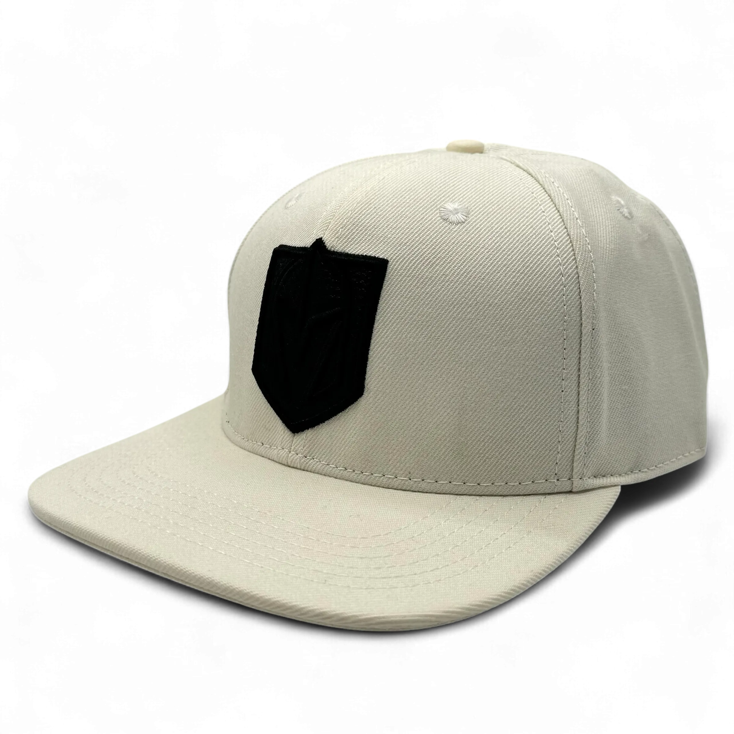 Vegas Golden Knights Blacked Out Logo Snapback Hat - Ivory