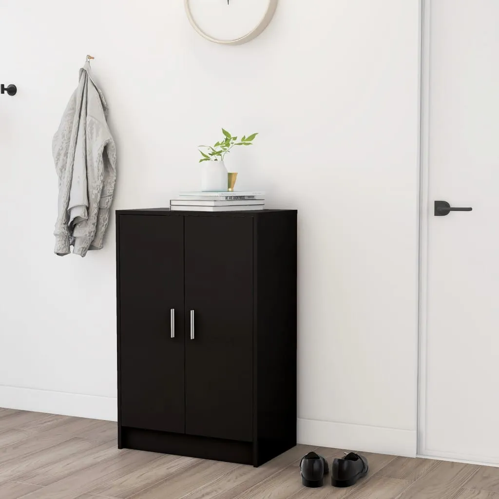 vidaXL Shoe Cabinet Black 60x35x92 cm Engineered Wood