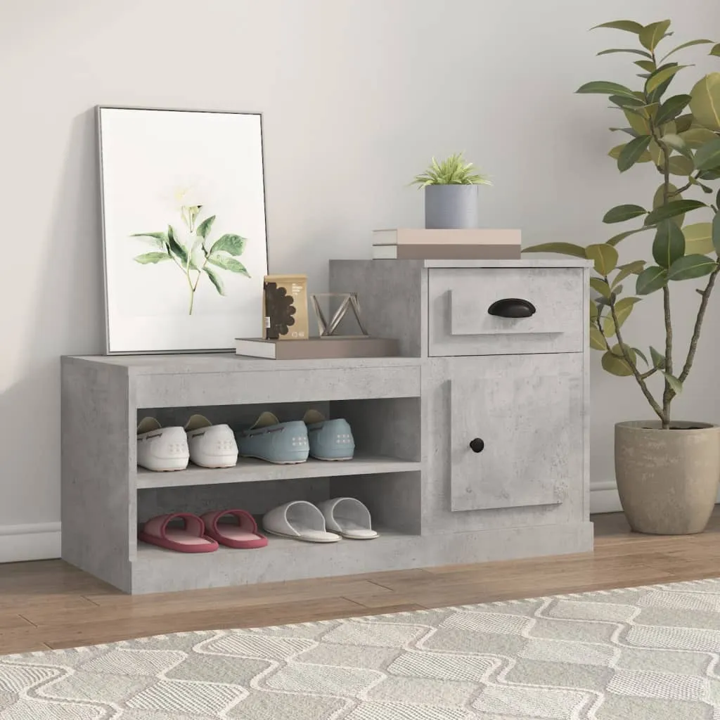 vidaXL Shoe Cabinet Concrete Grey 100x42x60 cm Engineered Wood