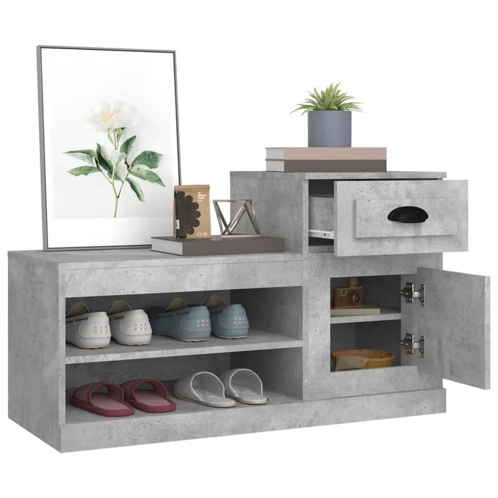 vidaXL Shoe Cabinet Concrete Grey 100x42x60 cm Engineered Wood