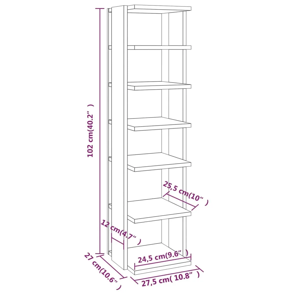 vidaXL Shoe Cabinet Concrete Grey 27.5x27x102 cm Engineered Wood