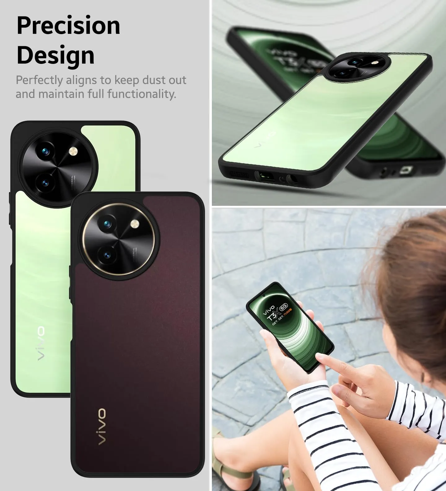 Vivo T3x Back Cover Case | Hybrid - Clear